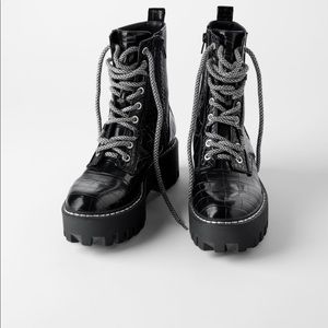 Zara Animal Print Platform Boot